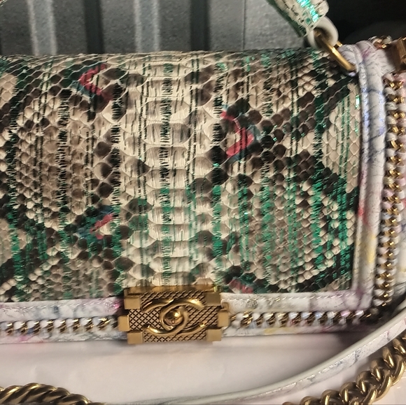 Chanel Multi Color Snakeskin Boy Bag - Picture 2 of 15
